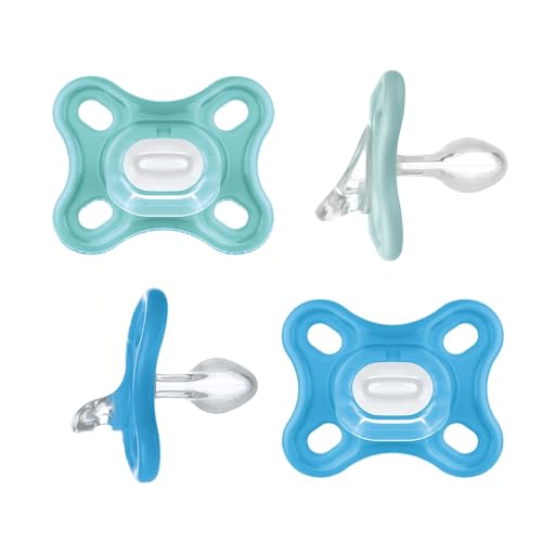 Image of MAM Comfort Baby Pacifiers, Lightweight One-Piece Full Silicone Binky for Newborns 0-3 Months, BPA-Free Nipple, Easy to Clean Pacifier, Best for Breastfed Babies, 4 Count Binkies