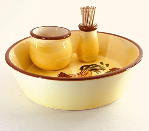 BonCera, Hand-Made Olive Dish, Rooster Design