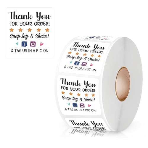 Gracias por su pedido Lindas pegatinas para tiendas pequeñas, minoristas en línea, pequeñas empresas, etiquetas de agradecimiento, bolsas de regalo, paquetes de sobres, 500 etiquetas por rollo