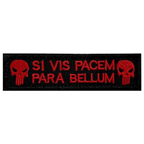 Patches Klett Militär Bundeswehr Patch Klett Patches Punisher Für Taktische Kleidung Rucksack Baseballkappe Uniform Weste Hundegeschirr Punisher Patch(SI VIS Pacem para Bellum)