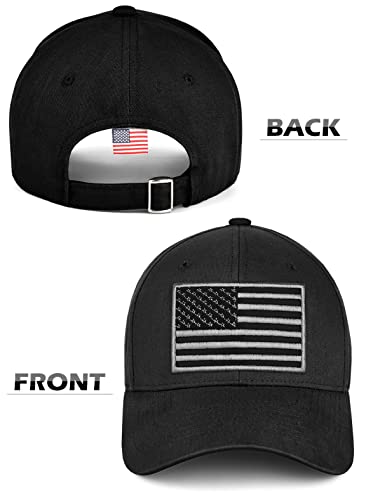 Image of LCZTN 2 Pack American Flag Baseball Cap for Men Women,Low Profile USA Plain Dad Hat