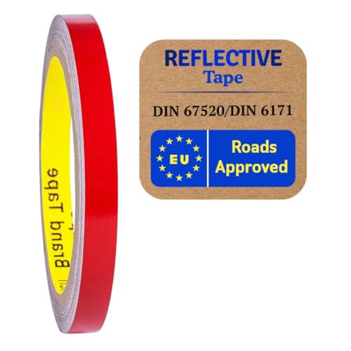 Cinta reflectante de advertencia de seguridad, resistente al agua, fabricada con 610C (rojo, 5 mm x 10 m)