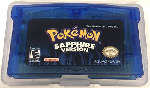 Pokemon Sapphire Gameboy Advance Game Only gba gameboy Reproduction in Clear Case [Gameboy Advance] (USA)