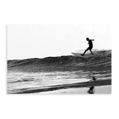 Toile minimaliste retro scene de surfeur pour creer une ambiance zen de chambre
