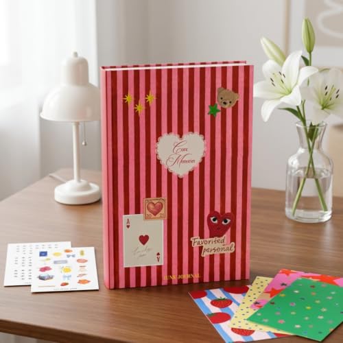 Image of Sunshine Club Aesthetic Junk Journaling & Scrapbook Kit | A5 Premium Notebook | 3 Playful Sticker Sheets | 25 Colourful Scrap Paper Sheets | 4 Note Cards | Perfect for Gifting