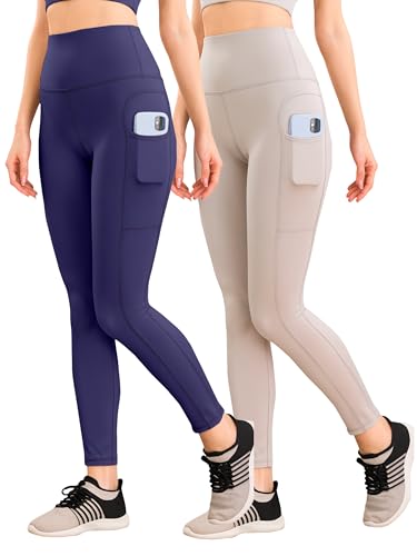 Image of Yoga Pant for Womens High Wasit Tights with Side Pocket Slim Fit Gym wear Running Sports wear Leggings Stretchable Combo Pack of 2