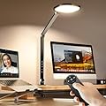 Desk Lamps for Home Office, 2000LM Eye-Caring Desk Light with Clamp, Dimmable Zoom Lighting with 3 Colors & 10 Brightness, Remote Computer Ring Light for Video Calls,Conference, Reading, CRI>95