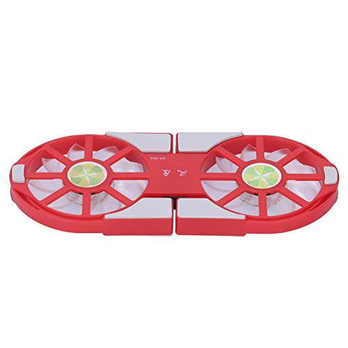 Ventilador de enfriamiento para computadora, disipador de calor telescópico con gran volumen de aire, base plegable para notebook con luz LED azul, para oficina y uso doméstico (Rojo) miniatura 2