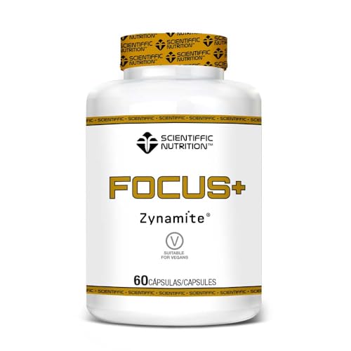 Scientffic Nutrition - Focus Plus, combina 4 potentes ingredientes: Mangiferina, Bisglicinato de Magnesio, Cafeína Natural Anhidra y Huperzina A, para Mejorar la Concentración - 60 Cápsulas.