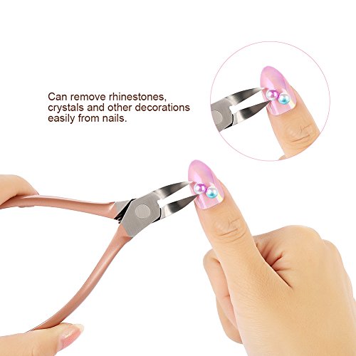 Nail Clipper Stainless Steel Toenail Clipper Nail for Dead Skin Art Rhinestone Remover Decorations Picker Nail Scissors Manicure Tool Nail Cuticle Cutter Rose Gold - Thumbnail 4