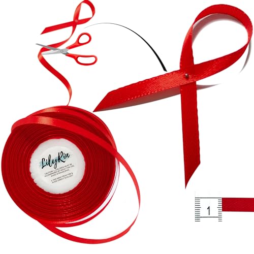 Image of Red Ribbon 1 /4 Inches 36 Yards Satin Roll Perfect for Scrapbooking, Art, Wedding, Wreath, Packing Birthday, Wrapping Christmas Gifts or Other Projects