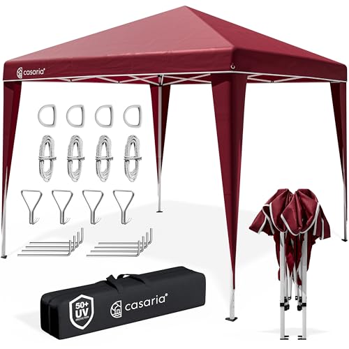 CASARIA® Tonnelle de Jardin Pliable Capri 3x3m Pop-Up Protection UV 50+ imperméable Sac Camping pavillon de Jardin Tente réception Tente Pliante Rouge