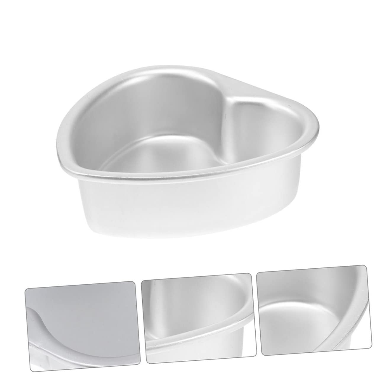 TOPBATHY Moules à Gâteaux Antiadhésifs Forme Cœur en Alliage D'aluminium Argentés 2pcs sans Bavures pour Cuisson et Pâtisserie Artisanale