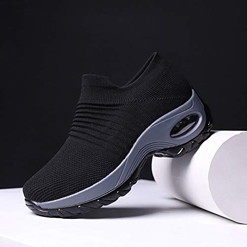 Image of Women's Walking Shoes Sock Sneakers - Mesh Slip On Air Cushion Lady Girls Modern Jazz Dance Easy Shoes Platform Loafers