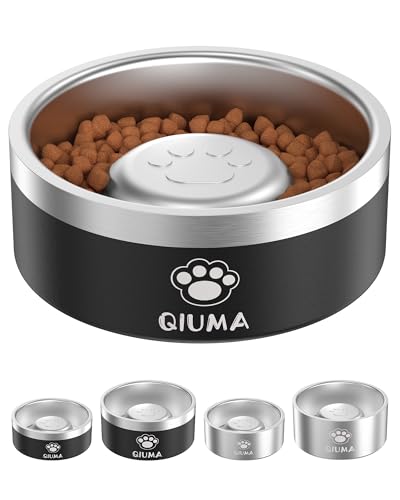 Slow Feeder Dog Bowls Stainless Steel, Food-Grade 304 Dog Slow Feeder Bowl 2 Cups Capacity, Heavy Duty Double-Layer with Non-Slip Base, Pet Puzzle Bowl for Small & Medium Dogs (Black) - image 8