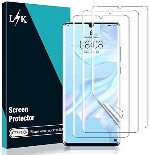 L K 3 Pièces Protection Écran pour Huawei P30 Pro, Film Souple Transparent HD [Film TPU] [sans Bulles] [Coque Compatible] [Haute Définition] Souple TPU Film Protection écran