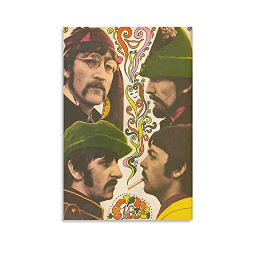 LORGL Poster rétro The Beatles – Peinture murale décorative sur toile – Décoration moderne pour chambre à coucher – 50 x 75 cm - Les Beatles, Paul McCartney, John Lennon, RIngo Starr, George Harrison LORGL Poster rétro The Beatles - Peinture murale décorative sur toile - Décoration moderne pour chambre à coucher - 50 x 75 cm