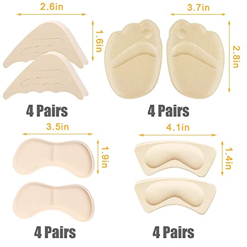 16 Pairs Shoe Filler Heel Pads for Womens Shoes - Shoe Filler for Too Big Shoes Women with Toe Inserts, Toe Inserts for Too Big Fit4