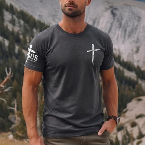 Image of Christian Shirts for Men Jesus Cross Shirt Religious Faith T Shirts