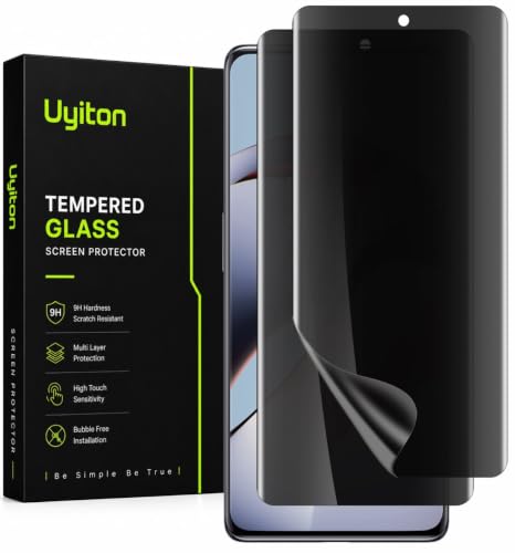 Image of Uyiton 2 Pack Privacy Screen Protector for OnePlus 11R (6.74-inch) | Curved HD Privacy Screen Guard | Anti-Spy, Scratch Resistant, Bubble-Free Easy Installation | Case Friendly