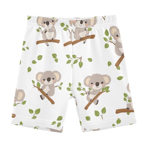 Cute Koala White Bike Shorts for Girls Cartwheel Shorts Breathable Under Dress Dance Short 5T