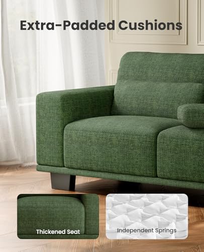 Image of Amada 89 inch Sofa, 3 Seater Sofa Couch for Living Room, Modern Sofa with Deep Seats & Wide Armrests, Comfy Couch with Removable Washable Covers & Linen Fabric, Easy Assembly
