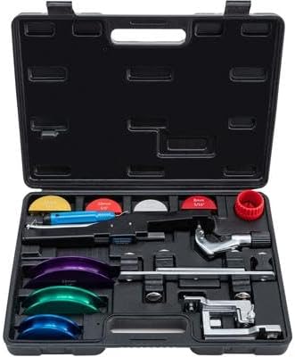 Happybuy Dobladora de tubos de cobre, 7 troqueles de 1/4"-7/8" 90° hacia adelante/inversa, 0.236-0.866 in para tubos de cobre y aluminio con