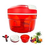 Cortador de cebolla, Picadora Manual con Cuerda Multifuncional Trituradora de Alimentos para El Hogar Picadora de Carne con Cuchilla Inoxidable 300 ml Suministros de Cocina