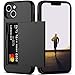 Nvollnoe for iPhone 13 Case with Card Holder Heavy Duty Protective Dual Layer Shockproof Hidden Card Slot Slim Wallet Case for iPhone 13 for Women&Men(Black)