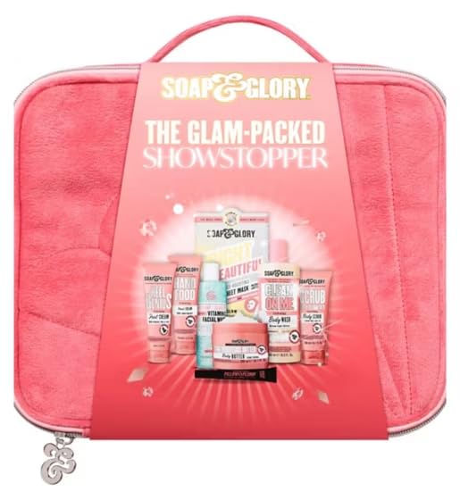 Soap & Glory Gift Set Bath and Body Collection with Face Mask Hand Cream Foot Cream Body Butter Body Polish Body Wash Lip Gloss Wash Bag - Christmas Gift Set