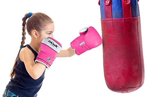 Hawk Sports Kids Boxing Gloves for Kids Children Youth Punching Bag Kickboxing Muay Thai Mitts MMA Training Sparring Gloves (Pink, 6 oz)