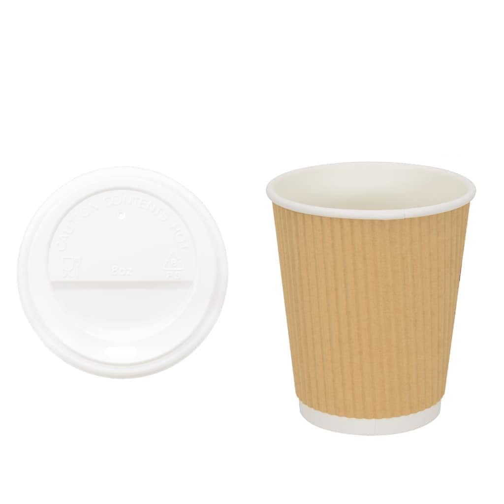 Bicchieri di carta con coperchio, 1000 pezzi, 200 ml, usa e getta, a prova di perdite, per feste, campeggio, ufficio