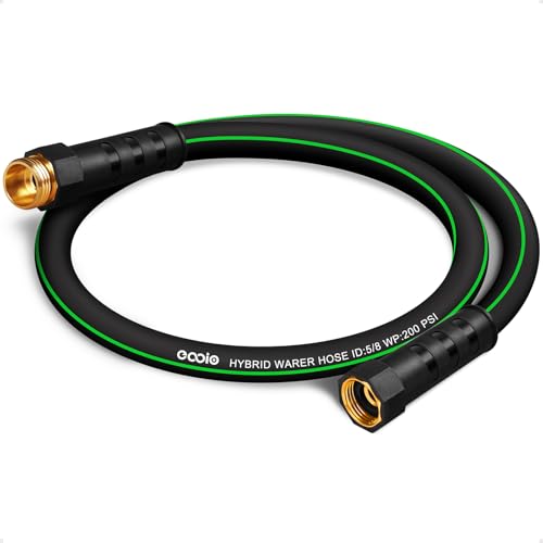 Image of Heavy Duty Garden Hose 10ft, NON-EXPANDABLE Flexible Water Hose, Kink Resistant Lightweight Hybrid Hose, Leakproof Hose Male to Female Fittings