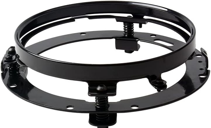Tugwuetlwu Chrome 7 inch Round Headlight Ring Mounting Bracket for Motorcycle