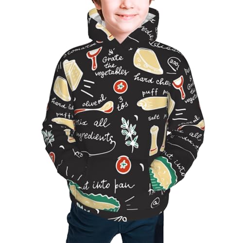 Vegetable Quiche Kid Hoodies Boys Sweatshirts Girls Pullover with Pocket3