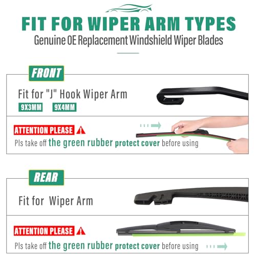 24" 21" 10" Windshield Wiper Blades Replacement for Mitsubishi Outlander Sport 2011-2024 Premium All Weather Front Rear Wipers Set - OEM Quality (Pack of 3) by WINDSMILE - Used condition - Image 8