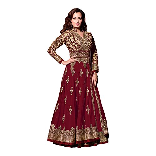 Robe Anarkali longue grande taille en georgette pour silhouette sublimée