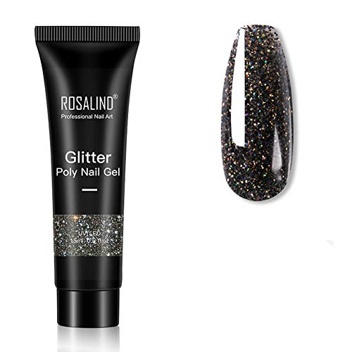 Surakey Glitzer Nagel Gel,15ml Glitter Nail Extension Gel,UV Farbgel Builder Gel Nagelverlängerung Gel für Nageldesign…