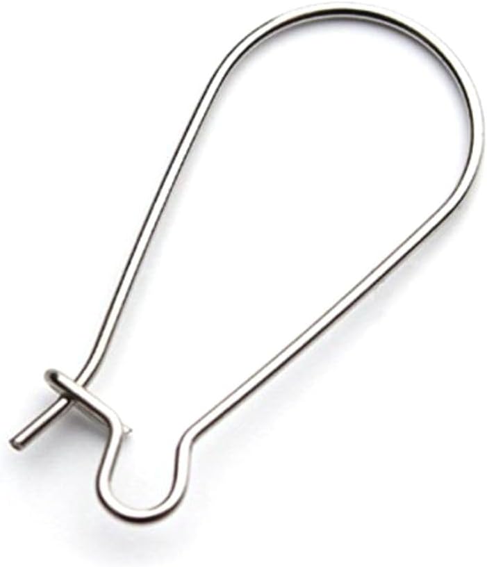 10pcs Adabele Authentic 925 Sterling Silver Kidney Earring Hooks 25mm Long Ear Wire Connector (0.7mm/21 Gauge) for DIY Earrings Jewelry Making SS333