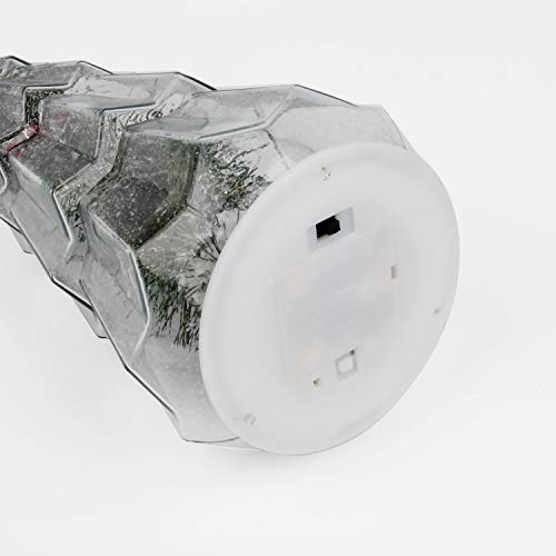 Costyleen 2Pcs Christmas Ornaments Set, 15In Tower Shaped Glass Xmas Tree Artificial Snow Decoration With Led Lights, Home Table Decor Festive Gift #TOP7