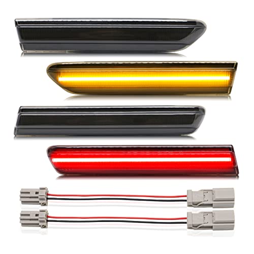 SHINEFIT 4PCS LED Front Rear Side Marker Lights Compatible with 2007 2008 TL Type S Smoke Lens Marker Lights