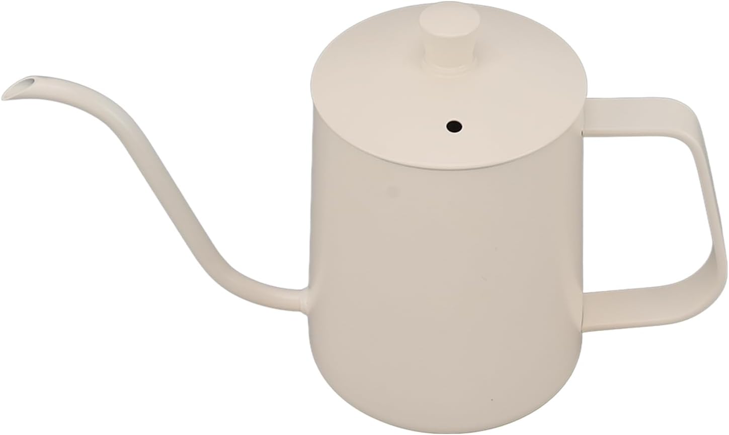 Zopsc Small Pour Over Coffee Kettle, Stainless Steel Gooseneck Spout Kettle, Precisely Control for Drip Coffee Maker (White 600ml)