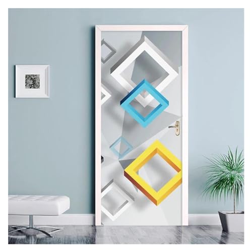 Sticker de porte PVC géométrique 95x215cm autocollant - 3