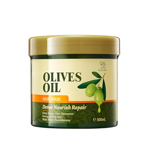 Olive Oil Repair Hair Mask, Olivenpflege Für Haare 500ml, Keratin Protect Haarmaske, Zur Beruhigung Von Trockener Kopfhaut, Feuchtigkeit Für Extrem Trockene Haare, Natürliche Haarpflege