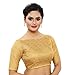 Madhu Fashion Women Brocade Elbow Length Sleeve Readymade Saree Blouse (40,Gold)