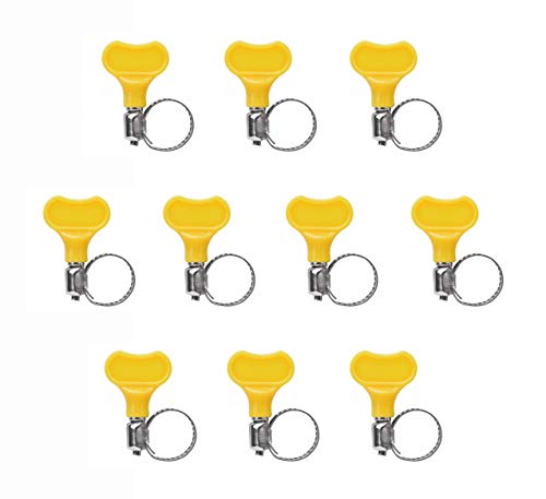 Schlauchschellen für Wasser-/Gasschlauch, verstellbar, mit gelbem Griff, 8-12 mm, 10 Stück Cover