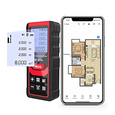 Laser Distance Tape Meters with Phone App Power Output,Measurement Tool, 260ft Bluetooth Distance Meter with Floor Plan App, LCD Backlight, USB-Charge, Voice Broadcast, Measure Distance, Area & Volume
