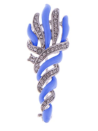 Image of Alilang Women Enamel Torch Sparkly Clear Crystal Rhinestones Brooches Vintage Pins
