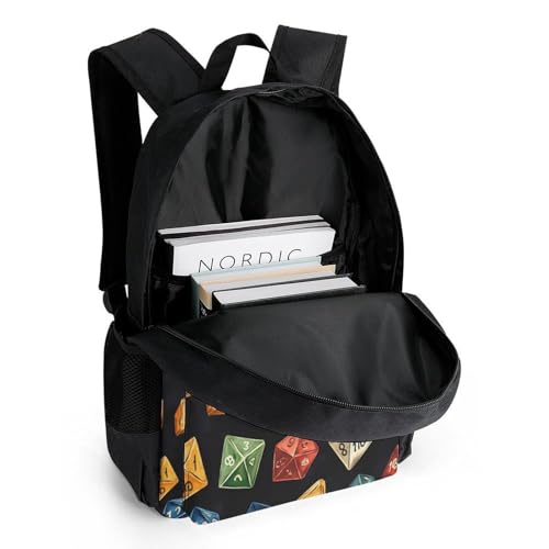 D And 20 Dice Dungeons Travel Backpack Casual Daypack Shoulder Bag with Adjustable Shoulder Straps for Men Women4