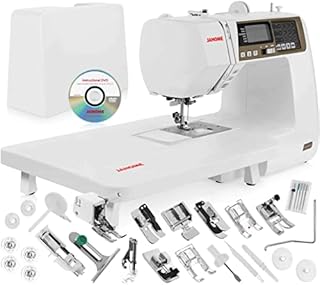 Janome 4120QDC Computerized Sewing Machine (New 2020 Tan Color) w/Hard Case + Extension Table + Instructional DVD + 1/4